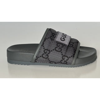 Gucci Men’s Ripstop GG Gray/Black Sandals 7.5 US (Gucci 7) 771466 NIB