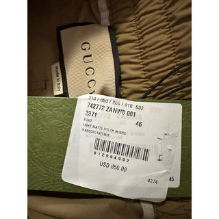 New $1700 Gucci Men Drawstring Track Pants beige/tan 46 Eu/30 US
