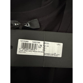 Versace Women's White Logo Jersey Black T-Shirt 8 (44 Euro) 1010260 NWT $750