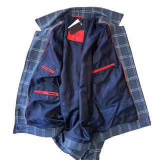 New $2750 Isaia Portofino Plaid Wool Blend Shirt Jacket Blue 42 US/52 Eu Italy