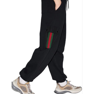 Gucci Men’s Cargo Cotton Jersey Sweatpants Black Size 2XL Italy NWT $1650