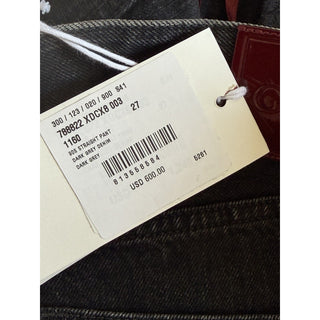 Gucci Women’s Dark Grey Denim Straight Leg Jeans Pants Size 27 Italy 788822 NWT