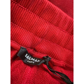 NWT $795 Balmain Men Sunset Drawstring Bermuda Shorts Red Size M Italy