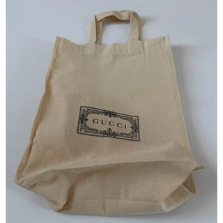 Gucci Cotton Cotton Beige Natural Reusable Shopping Tote Bag 13.5" x 10.5" India