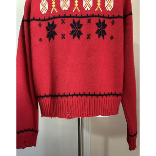 NWT $2490 Saint Laurent Men Sweater sweater in wool jacquard Red XXL Italy