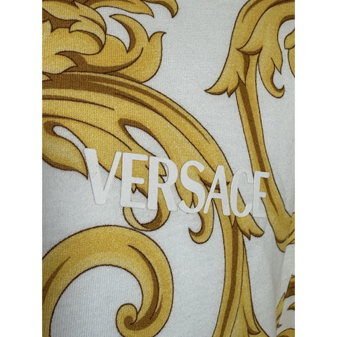 Versace Baroque Cotton Jersey T-Shirt White/Gold 6XL 1019460 NWT