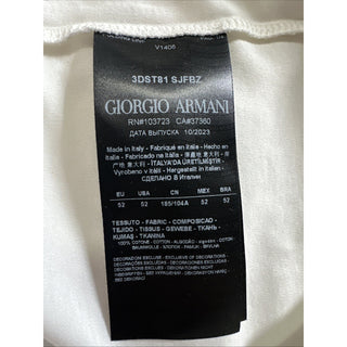NWT Giorgio Armani Mens T Shirt White 52 Eu/L US Made In Italy