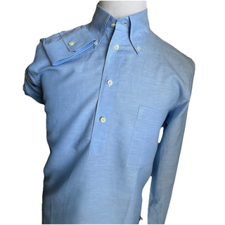 New $950 ZEGNA Men Linen Blend Button Down Shirt Blue Size XXL Italy