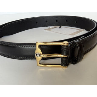 Gucci Men's Rectangular Buckle Leather Belt Black 85/34 Italy 715600 NWOT