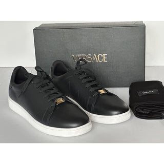 Versace Medusa Men's Black Leather Sneakers 14 US (47 Euro) 1016936 NIB