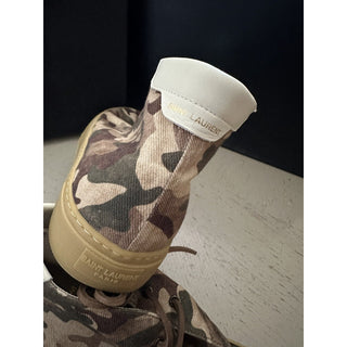 NIB Saint Laurent Men Canvas Camouflage Menphis Sneakers Green/Multi 10 US/43 E