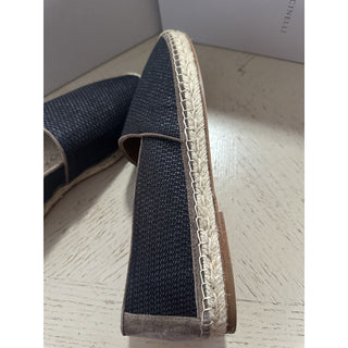 NIB Brunello Cucinelli Men Raffia Espadrille Loafers Shoes Black 12 US/45 EU