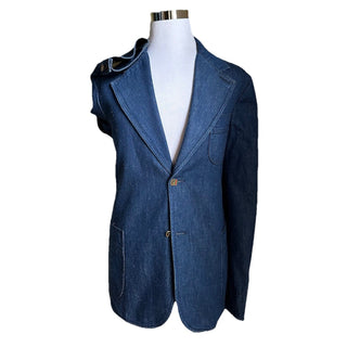 NWT $3600 Gucci Mens Washed Organic Denim Blazer Jacket DK Blue 46 US/56 Eu