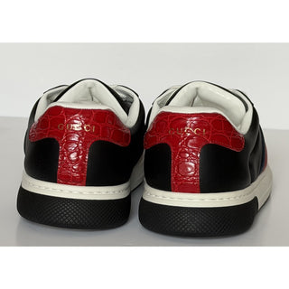 Gucci Ace Web Stripe Leather Sneakers Black Men’s 7.5 US (7 Gucci) 791394 NWT