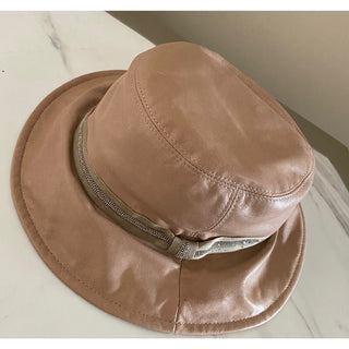 NWT Brunello Cucinelli Girl Leather Bucket Hat Brown Size 6