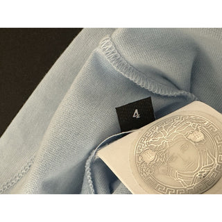 Versace Women's Silver Medusa Light Blue Jersey T-Shirt 4 (38 EU) AL 1016967 NWT