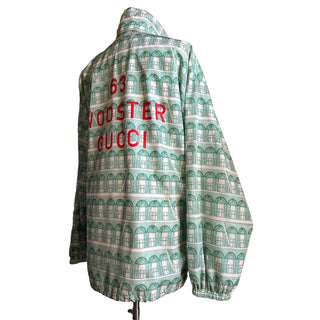 NWT $1900 Gucci Men's Oversized Track Jacket Green/white Size 42 US/52 Eu Italy
