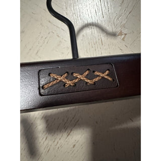 New Ermenegildo Zegna Couture Non-slip Wood Pants Hanger DK Brown