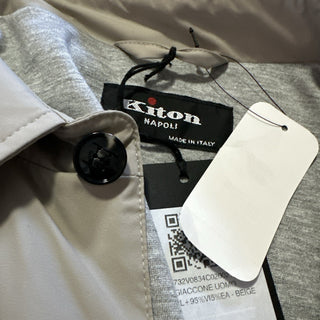 Kiton Men’s Woven Snap Jacket Beige Size 44 US/54 Eu New $3295