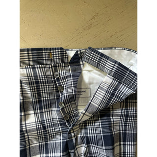 NWT $1050 THOM BROWNE Classic Backstrap Plaid Short Pants Navy Size 3 ( 36 US )