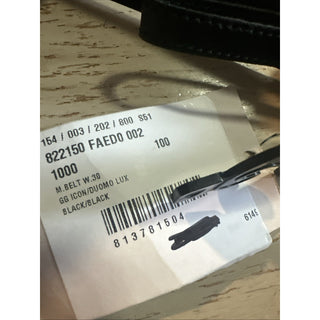 New Gucci Men’s GG Print Leather Belt Black 100/40