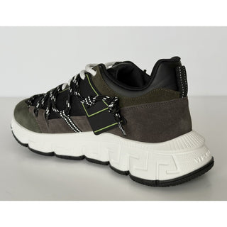 Versace Men's Greca Sneakers Gray/Green 10.5 US (43.5 Euro) IT 1021490 IT NIB