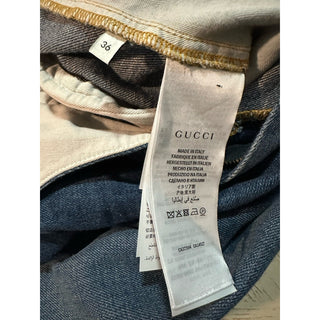 New $1380 Gucci Men’s Washed Cotton/Linen Jeans Pants Blue 36 US Italy