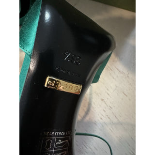 Gucci Women Satin Strap Pumps Sandal Shoes Green 6.5 US/36.5 Eu New 752966