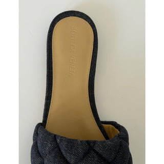 Bottega Veneta Indigo Denim Flat Sandals 8 US (38 Euro) 708906 Italy NWT $890