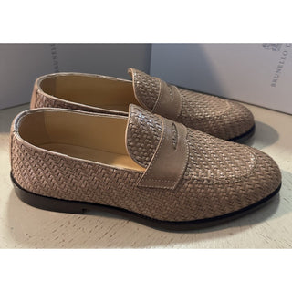 NIB $1600 Brunello Cucinelli Men’s Leather Loafers Shoes Taupe 9 US/42 Eu