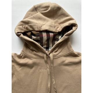Burberry Talley Checked Sweatshirt with Hoodie Soft Fawn XL 8084392 NWT $760