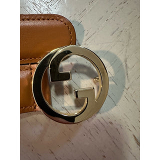 Gucci Women Leather GG Belt Brown Size 110/44 NWT 690557