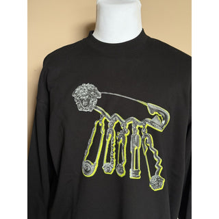 Versace Men’s Logo Non-brushed Sweatshirt Black XL 1013969 NWT $1075
