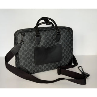 Gucci GG Emblem Medium Black Monogram Briefcase 821149 FAED4 NWOT