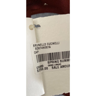 NWT Brunello Cucinelli Boys Baseball Hat Cap LT Gray/Brown Size 6 Italy