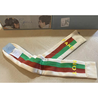 NWT Gucci NOT FAKE Socks With Stripe Red/ Green/Ivory Size M Italy