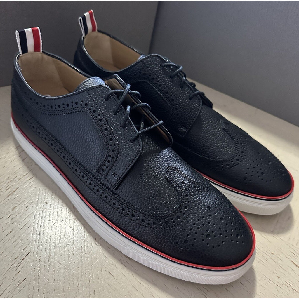 NIB Thom Browne Men Leather Wingtip Oxford Brogues Sneakers Black 12 US/45 EU