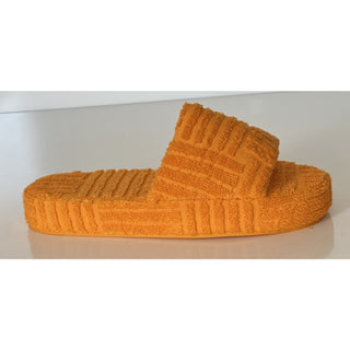 Bottega Veneta Intrecciato Resort Sponge Slipper Orange 7 US 660245 IT NIB $600