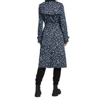 Burberry Women BT Waterloo Gabardine Trench Coat Black/Blue 8US/42 It New $2890
