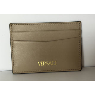 Versace Medusa Head Brown Calf Leather Card Case Wallet 1013363 Italy NIB