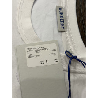 Burberry Nola Check Women’s White Short Sleeve T-shirt Medium 8120998 NWT $560