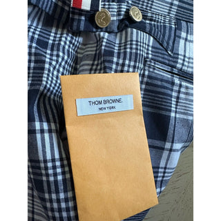 NWT $1050 THOM BROWNE Classic Backstrap Plaid Short Pants Navy Size 3 ( 36 US )