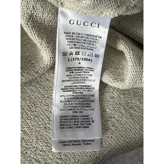Gucci Chain Print Logo Hooded Sweatshirt Gray Hoodie Men’s Large 715911 NWT