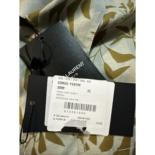 NWT $890 Saint Laurent Men Hawaii Shirt light beige/cream Size XL