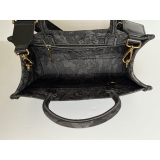 Versace Small Tote Embroidery Jacquard Barocco Black Bag 1011564 IT NWT $1595