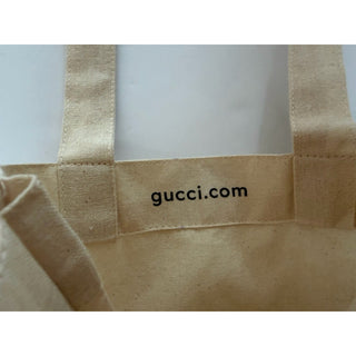 Gucci Cotton Cotton Beige Natural Reusable Shopping Tote Bag 13.5" x 10.5" India