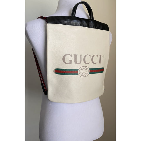 New Gucci GG Monogram Leather Backpack Bag Tan/Black 523586 Italy