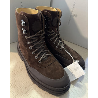 NIB $1495 Brunello Cucinelli Men’s Suede Boots Shoes DK Brown 9 US/42 Eu