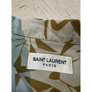 NWT $890 Saint Laurent Men Hawaii Shirt light beige/cream Size L