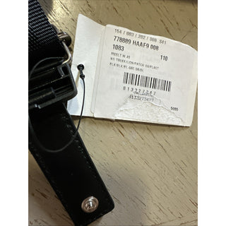 New Gucci Men’s Gucci Print Canvas/Leather Belt Black 110/44 778889